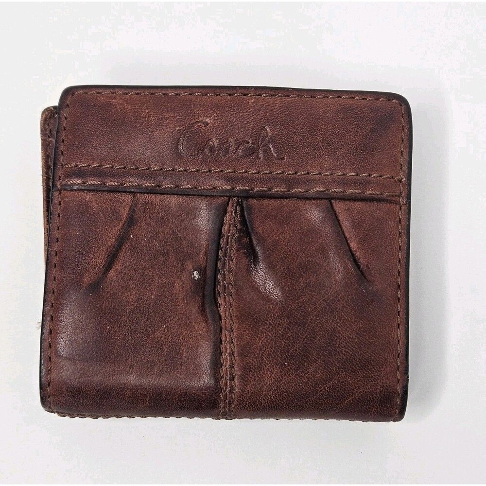 Vintage Coach Pleated Soho Bifold Wallet Brown